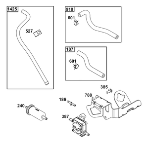 Fuel Supply Group Diagram and Parts List for 540477-2221-G1 400000 - 699999 Briggs and Stratton Engine